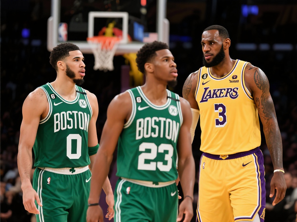 宿敌再战!凯尔特人官方发布历史凯尼对决照片为G1造势 随着总决赛G1的临近,凯尔特人与湖人的对